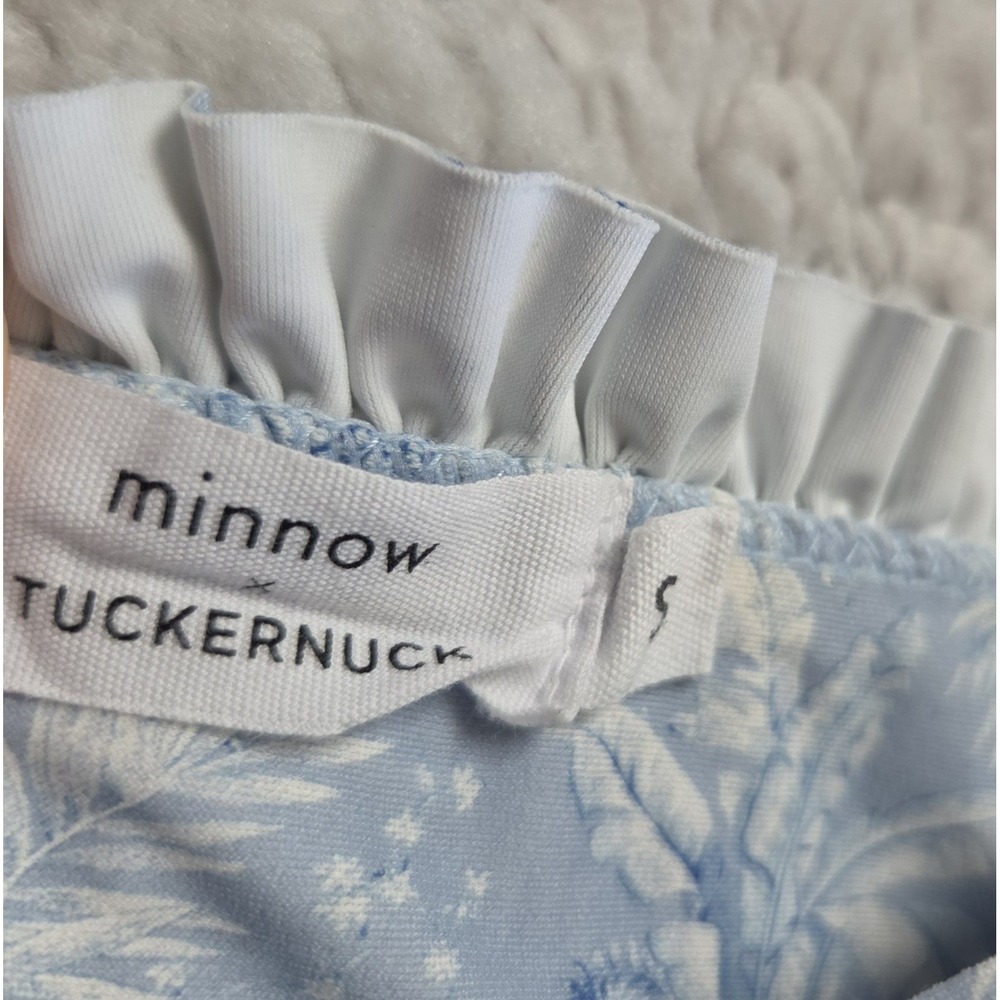 Minnow x Tuckernuck One Piece Swim Suit Women's Small Blue Toile Smocked - Picture 6 of 10